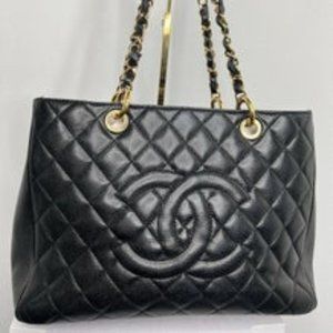 Chanel Black Quilted Caviar Leather Grand Tote